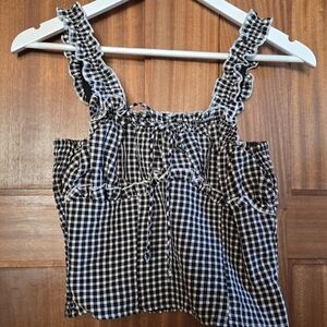 Sienna Sky Black and White Checkered Top